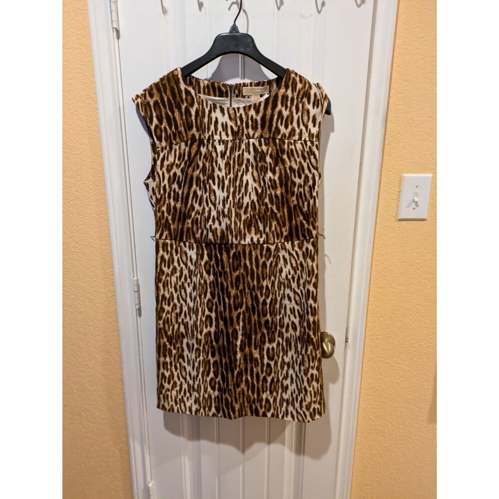MICHAEL KORS ANIMAL PRINT BODY CON  SLEEVELESS DRESS SIZE 14